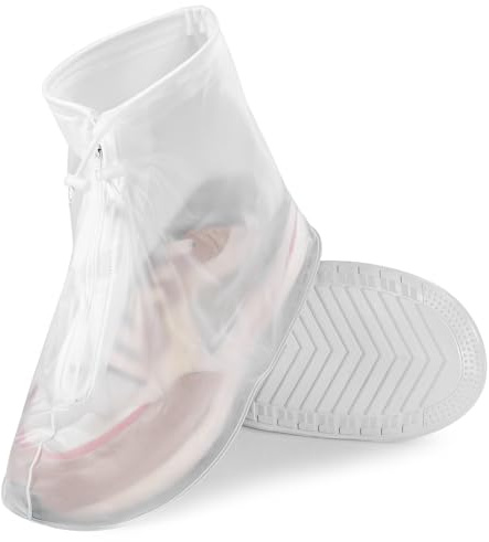 Caramote Waterproof Shoe Covers, Silicone Non-slip Overshoes, Recyclable Shoe Booties Covers for Rain, Boot Covers for Outdoor, Shoes Cover for Men and Women Children (L)