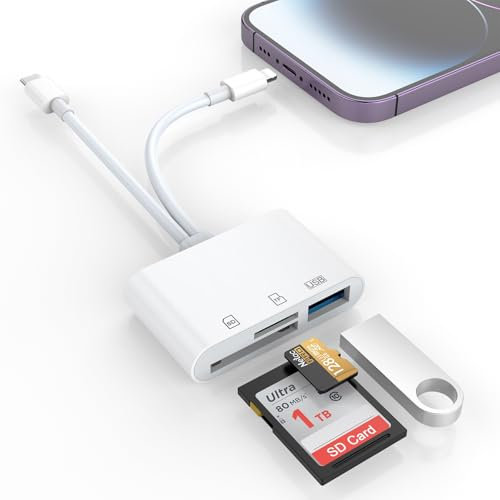 Lecteur Carte SD pour Phone/Pad/Appareil Photo, Adaptateur Carte SD pour Phone, USB OTG Lecteurs Carte Mémoire Externes, Adaptateur Carte SD, Lecteur Carte SD pour Phone