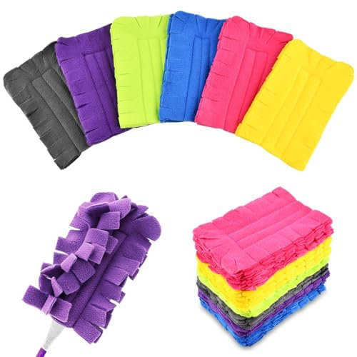 14Pcs Duster Refills for Swiffer Hand Duster,Reusable Cleaning Pads Compatible with Swiffer-Dusters,Dry/Wet Dual Use Clean Heads,for Cleaning Ceiling Fan Blinds Window Sofa and Flooring