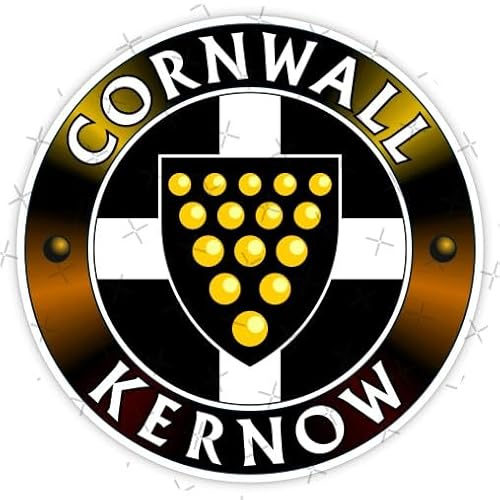 Cornwall County, Cornish Flag-Wappen, England UK, 100 mm, Vinyl-Aufkleber
