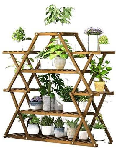Pflanzenständer für den Innenbereich, Pflanzenständer, Bambus, gestuftes Pflanzenregal, Blumenständer für mehrere Pflanzen, Gartenpflanzenständer, Outdoor-Pflanzenregal (Farbe: B, Größe: 105 x 25 x 11