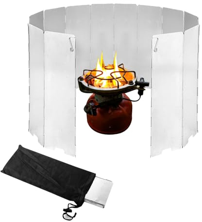 Junohawk 12-Piece Camp Stove Windshield, Portable Wind Screen, Foldable Design for Backpacking, Camping, And Outdoor Cooking