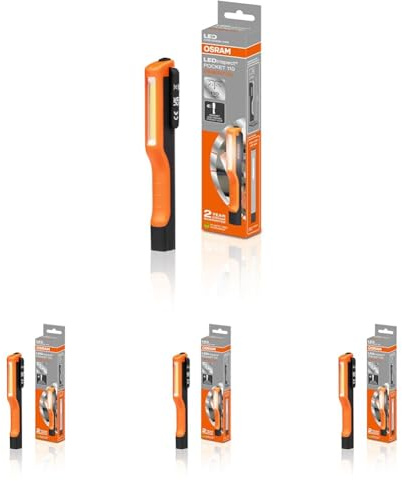 OSRAM LEDinspect POCKET 110 ESSENTIAL, LED-Inspektionsleuchte 100 lm, Hochleistungs-COB-LED, für Heimwerker und Profis (Packung mit 4)