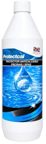Protectcal Anticalcáreo y Antiincrustante para Piscinas de Agua Dura | Previene Depósitos de Cal y Protege el Sistema de Filtración | Acción Dispersante | Piscinas y Spas | 1 L