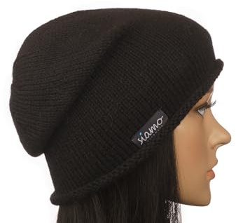 Beanie TALARA schwarz Baby-Alpaka Damen-Mütze Herren-Mütze Strickmütze Ganzjahres-Mütze Wollmütze Haube by siamo-handmade