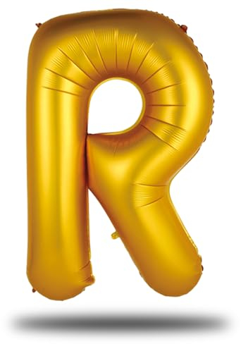 FUNXGO XXL Groß Folienballon Buchstaben R Gold -Riesen Alphabet ca. 100m - Verstärktes Material - Helium oder Luftfüllung - Perfekt für Geburtstag, Hochzeit, Party Dekoration & JGA - Ballon R Gold