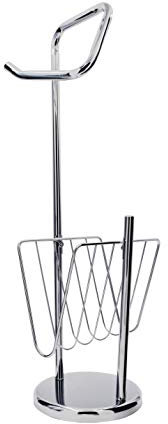 RIDDER Stand-WC-Papierhalter inkl. Zeitschriftenhalter chromfarben glänzend ca. 18 x 66 x 22 cm