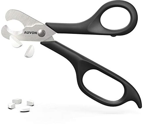 AUVON Scissors-Shaped Pill Cutter, Sharp Blade Pill Splitter for Easily Dividing Most 5-15mm Vitamins, Tablets and Medications in Half