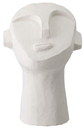 Bloomingville Deko Indo, Farbe Weiß, aus Zement, L17,5xH22xW15 cm, minimalistisch, Dekoobjekt, Gesicht, 82047445