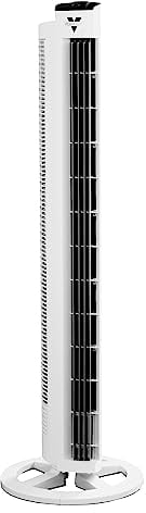 Vornado Ventilatore a colonna Torre L bianco con 1020 m³/h di potenza dell'aria incluso telecomando, 701784