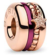 BERING Arctic Symphony Charm Be My Love Edelstahl rosé lila