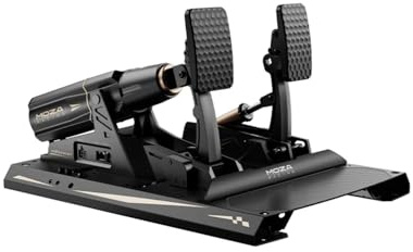 MOZA mBooster Pedal Set PC, Active Force Feedback Pedalset mit CRP2 Gas | Aktives Sim Racing Pedalset mit Force Feedback, Load Cell Sensoren, ABS-Feedback, einstellbarem Pedalgefühl Alu-Konstruktion
