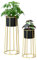 [en.casa] Pflanzständer im 2er Set Blumenständer aus Metall Blumentopf Ständer mit Übertopf Blumentopfhalter 2-TLG. Pflanztopf Deko Goldfarben-Schwarz runde Form