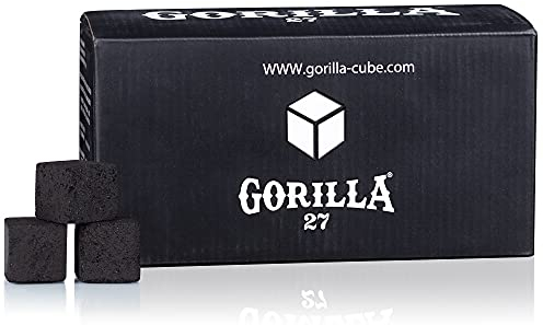 Gorilla Cube Shisha Kohle 27er Naturkohle aus 100% Kokosnussschalen – 1 kg für Shisha & BBQ/Grill
