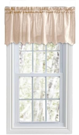 Ellis Curtain Portland Crushed Taffeta 48 x 15 Valance, Natural