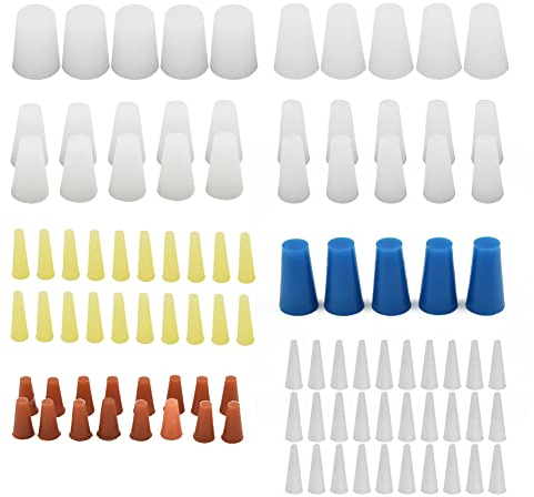 SPORTARC Silikon-Gummi-Sortiment-Set, 100 Stück Ultra Hochtemperatur-Silikon-Gummikappen, Abdeckstopfen, Silikonstopfen, Sortiment zum Abkleben von Löchern während der Pulverbeschichtung, Malerei