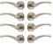 Designer Levers - Marvel Lever On Rose Door Handles Pair in Brushed Nickel Finish - 4 Pair - Interior Use Door Handle - Round Modern Design