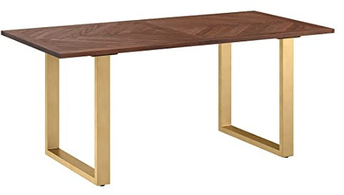 HOMELIV. Module Esstisch in Akazie Mahagoni/Gold, 180x90 cm, aus Massivholz, der Blickfang in Ihrem Esszimmer