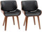 HOMCOM Lot de 2 chaises de Salle à Manger Style Vintage Assise revêtement synthétique Noir et Pieds en Bois