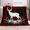 Chickwin Kuscheldecke Weihnachten Flauschig, 3D Elch Muster Xmas Kuscheldecke Fleecedecke Flanell Warm Winter Wohndecken Kuscheldecken Flanelldecke Sofa Decken (100x150cm,Rotes Plaid)