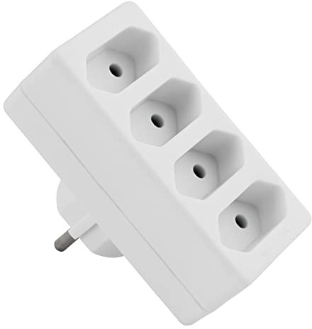 MC Power Steckdosenadapter | 4-Fach Euro Mehrfachstecker (Zwischenstecker), weiß | Platzsparender Verteiler für Euro-Stecker