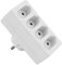 MC Power Steckdosenadapter | 4-Fach Euro Mehrfachstecker (Zwischenstecker), weiß | Platzsparender Verteiler für Euro-Stecker