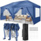 COBIZI Tonnelle 3x6m Tonnelle Pliante 3x6 Barnum Pliant Tonnelle de Jardin Exterieur Imperméable Professionnel Tente de Reception Camping avec 6 Côtés, Bleu