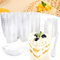 Dessertgläser Plastik Herz,50 Stück Dessertbecher mit Deckel und Löffeln,150 ml Dessertschalen Plastik,Wiederverwendbar Dessertgläser,für Mousse Pudding Eiscreme Dessertparty Hochzeiten