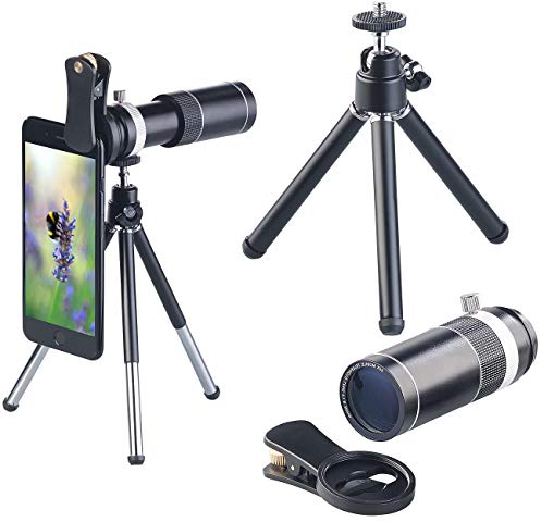 Somikon Aufsteck-Objektiv: Vorsatz-Tele-Objektiv 20x für Smartphones, Versandrückläufer (Teleskope für Handy, Handy-Tripod, Handyhalterung)