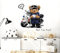 WONDER MURALS Wandtattoo Kinderzimmer Polizei Bär auf Motorrad Deko Mädchen Junge Wandaufkleber Wandsticker Kinder Wanddeko Babyzimmer