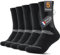 Alaplus Socken Herren 43-46, Sneaker Crew Socks Damen, Schwarz Arbeitssocken, Trekkingsocken Atmungsaktiv Sportsocken Gepolstert Baumwolle Laufsocken