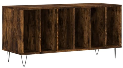vidaXL Mueble Discos Madera contrachapada Roble Ahumado 100x38x48 cm