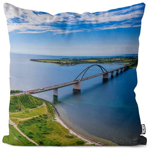 VOID Fehmarn Kissenbezug Kissenhülle Deko Polyester Dekoration Garten Dekokissen, Kissen Größe:50 x 50 cm