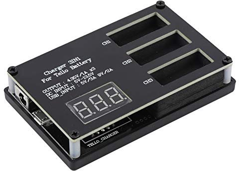 Drone Battery Charger, 3 In 1 Drone Charger Battery for Tello Black