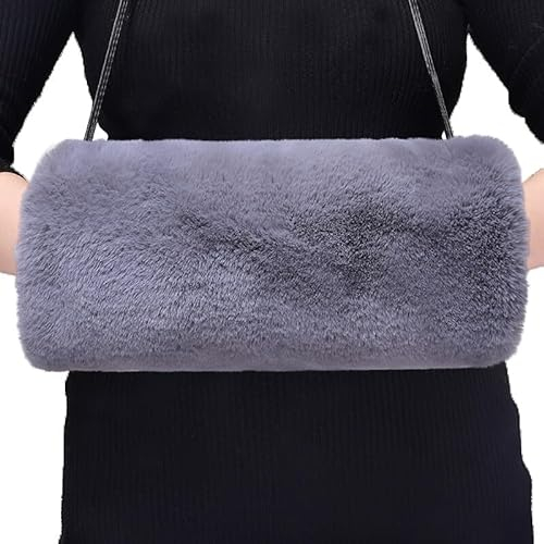 Ekakashop Winter Muff Handwärmer Kunstfell Muff Armwärmer Plüsch Handwärmer Damen Kunstpelz Muff Warme Hand Muffs Kunstfell Winter Muffs für Männer Mädchen