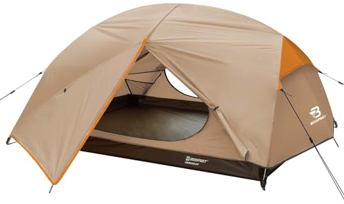 Bessport Zelt 3 Personen Camping Zelt 2 Türen Ultraleicht wasserdicht leicht und einfach zu Bauen Belüftetes 4 Jahreszeiten Kuppelzelt geeignet für Outdoor Wandern und Bergsteigen