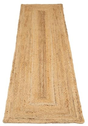 Jute Rug Natural Beige Rustic Golden Rectangular Scandi Bohemian Rug Eco-Friendly Durable Wooden Handwoven Rugs for Living Room, Dining Room Mat, Entrances Long Runner Rugs 60cm x 800cm