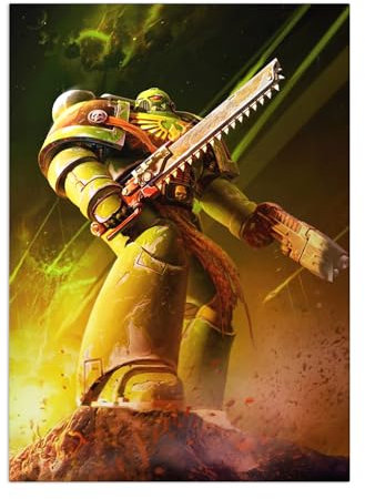 Displate Offiziell Warhammer MetallPoster Magnetische Befestigung Inklusive Lizenziert Bilder Hochwertiges Poster Warhammer 40,000 Art Salamander Poster 45 cm x 32 cm