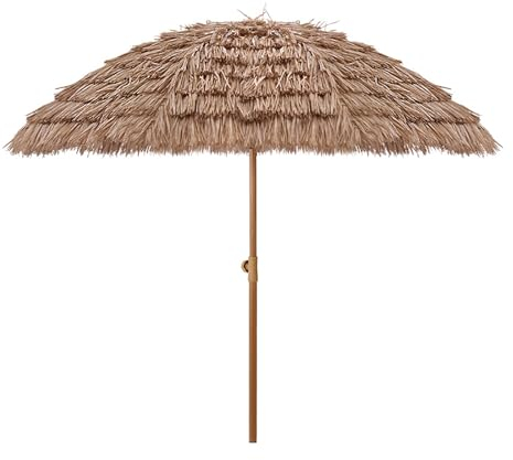 Sonnenschirm Hawaii UV-Schutz Strandschirm Stroh Neigbar Gartenschirm Wasserdicht Strohschirm Tragbarer Marktschirm Höhenverstellbar Terrassenschirm Mit Tragetasche Für Garten Strand Outdoor ( Size :
