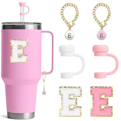BABORUI 6-Piece Cup Accessories for Yeti Tumbler - Straw Cover, Cap, Letter Charm & Stickers