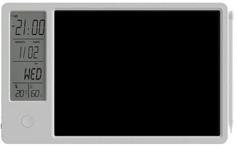 Pderlous Multi-Function Electronic Calendar Desktop Calendar LCD Handwriting Board Office Memo Desktop Ornament Calendar,White