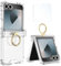 Simpeak Case Compatible with Samsung Galaxy Z Flip 6 5G, Soft Silicone Protective Cover Cases with Metal Ring Replacement for Galaxy Z Flip 6 for Women Men, Anti-Scratch,Shockproof Clear