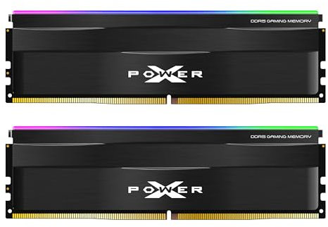 Silicon Power Value SP032GXLWU64AFDF - Memoria RAM RGB DDR5 da 32 GB (2 x 16 GB) 6400 MHz (PC5-51200) 288 pin CL32 1,4 V UDIMM Desktop con dissipatore di calore