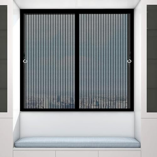 Moustiquaire Porte Magnétique 134 x 115 cm Anti Moustique Mouche, Fibre de Verre Moustiquaire sur Mesure de Porte pour Fenetre Porte Balcon Terrasse, Maille Ultra Fine, Noir