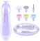 Lima de uñas eléctrica para bebé, sin daños en las garras afiladas, 6 en 1, cortadora de seguridad para dedos de los pies y dedos (azul) (morado-18 en 1)