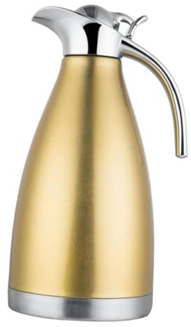 COLLBATH Flask Kettle for Gas Hob Stainless Steel Yellow Capacity Insulated Water Pot