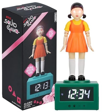 Squid Game Doll Wecker – Offiziell Netflix Lizenziertes Licht, Kinderzimmer Zubehör & Dekor Paladone