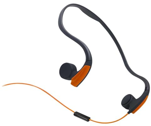 BaYuYPOO Auriculares con cable de conducción ósea con micrófono integrado con cancelación de ruido y conector de 3,5 mm, resistentes al sudor, para ciclismo, correr y otros deportes