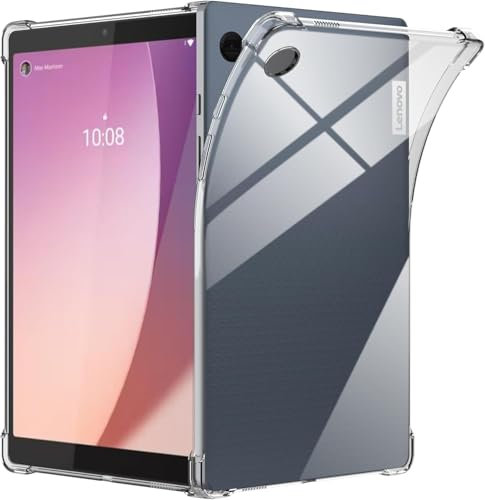 World biz Funda transparente para tablet Lenovo Tab M8 de 4ª generación de 8 pulgadas 2023 TB-300FU/TB-300XU, flexible, transparente, suave, esquina reforzada de TPU, cubierta a prueba de golpes