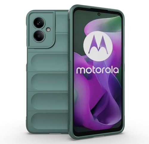 ILING Case for Motorola Moto G55 5G, Shockproof Wave Pattern and Airbag Design Soft Liquid Silicone Skin Feel Frosted TPU Bumper Ultra-thin Phone Case Cover (Green)